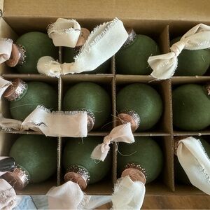 Flocked Christmas ornaments